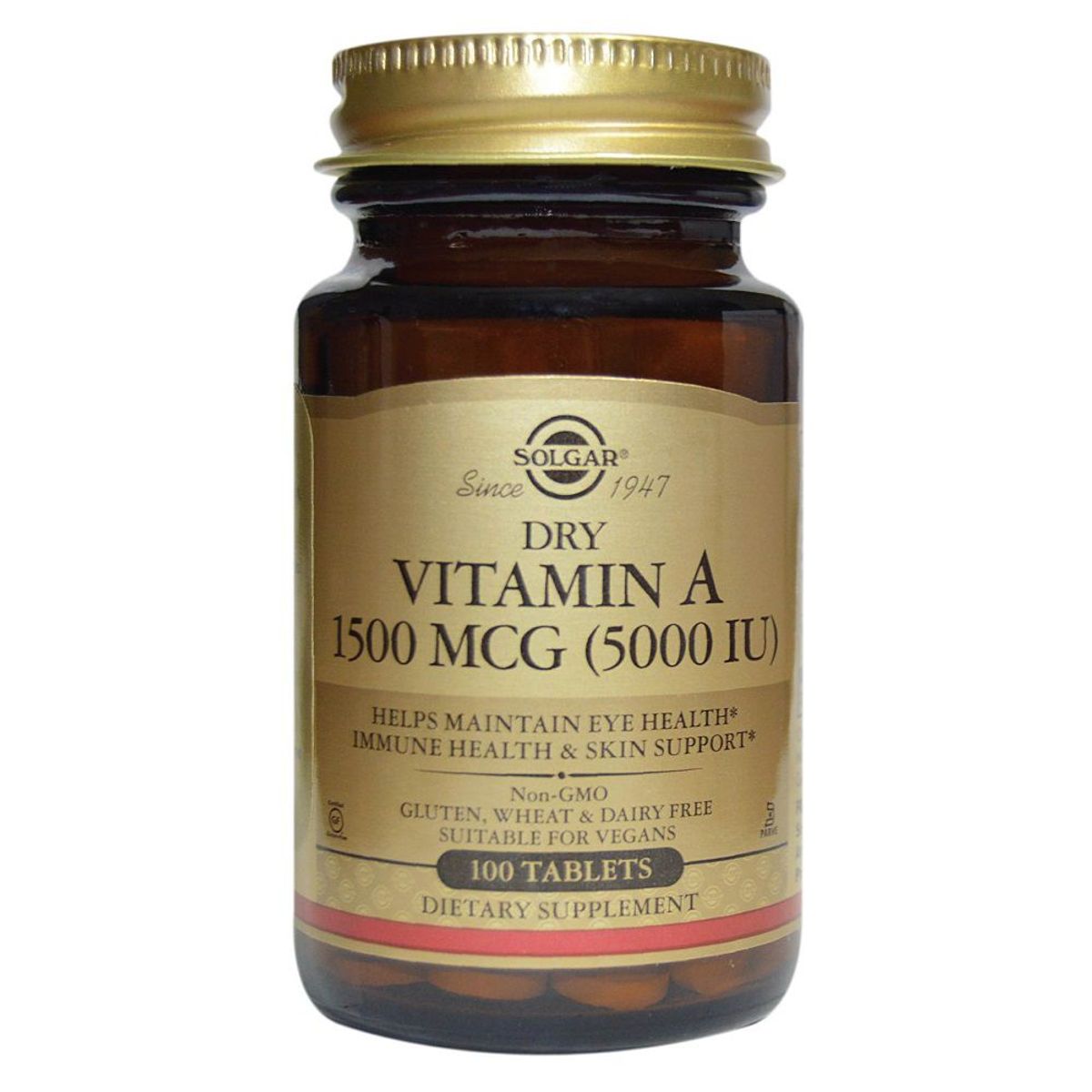 SOLGAR - Vitamin A 1500mcg Solgar Dry 100 Tabletas