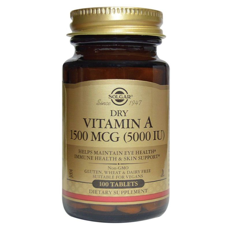 SOLGAR - Vitamin A 1500mcg Solgar Dry 100 Tabletas