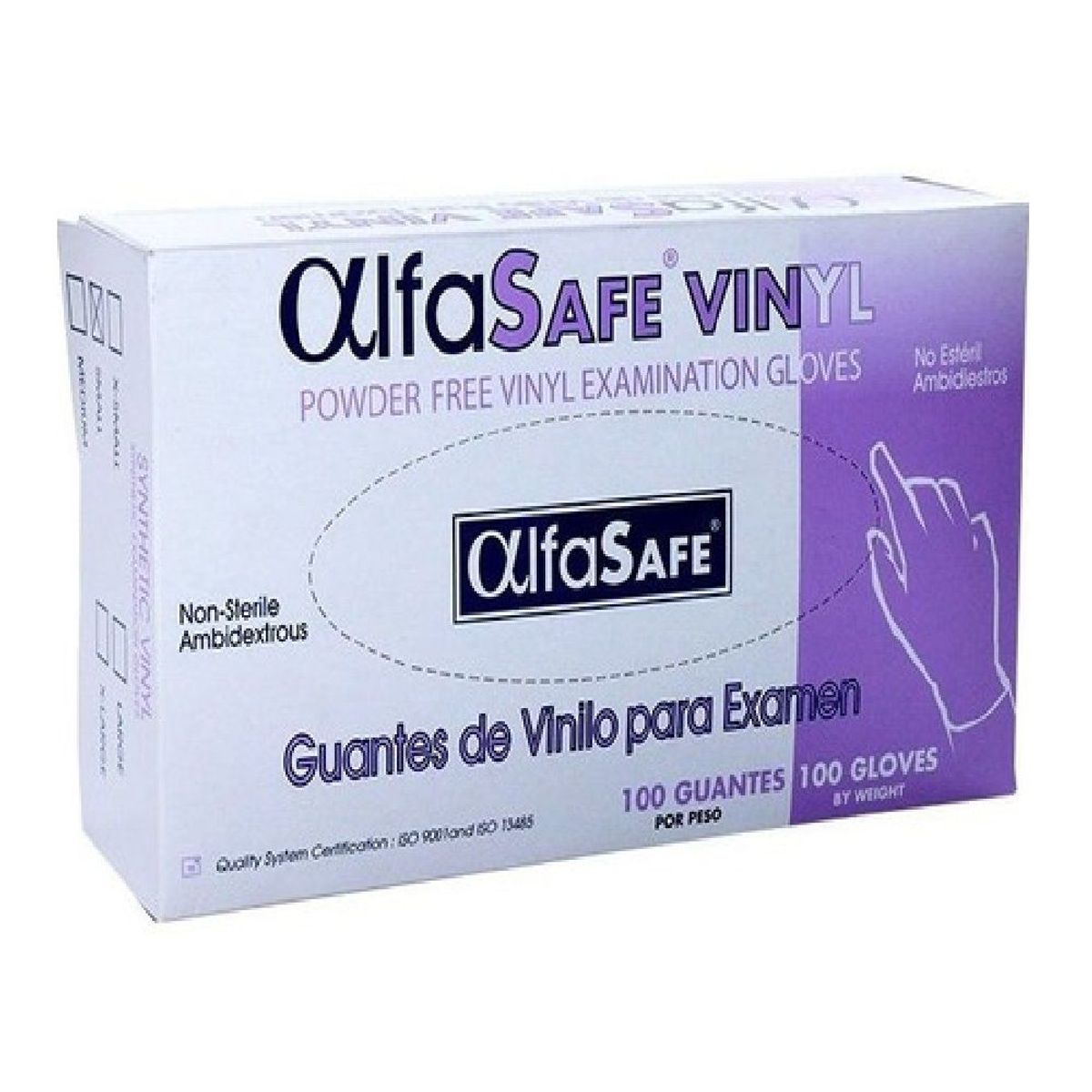 ALFA SAFE - Guantes Vinilo T.s Caja X 100und.siliconado
