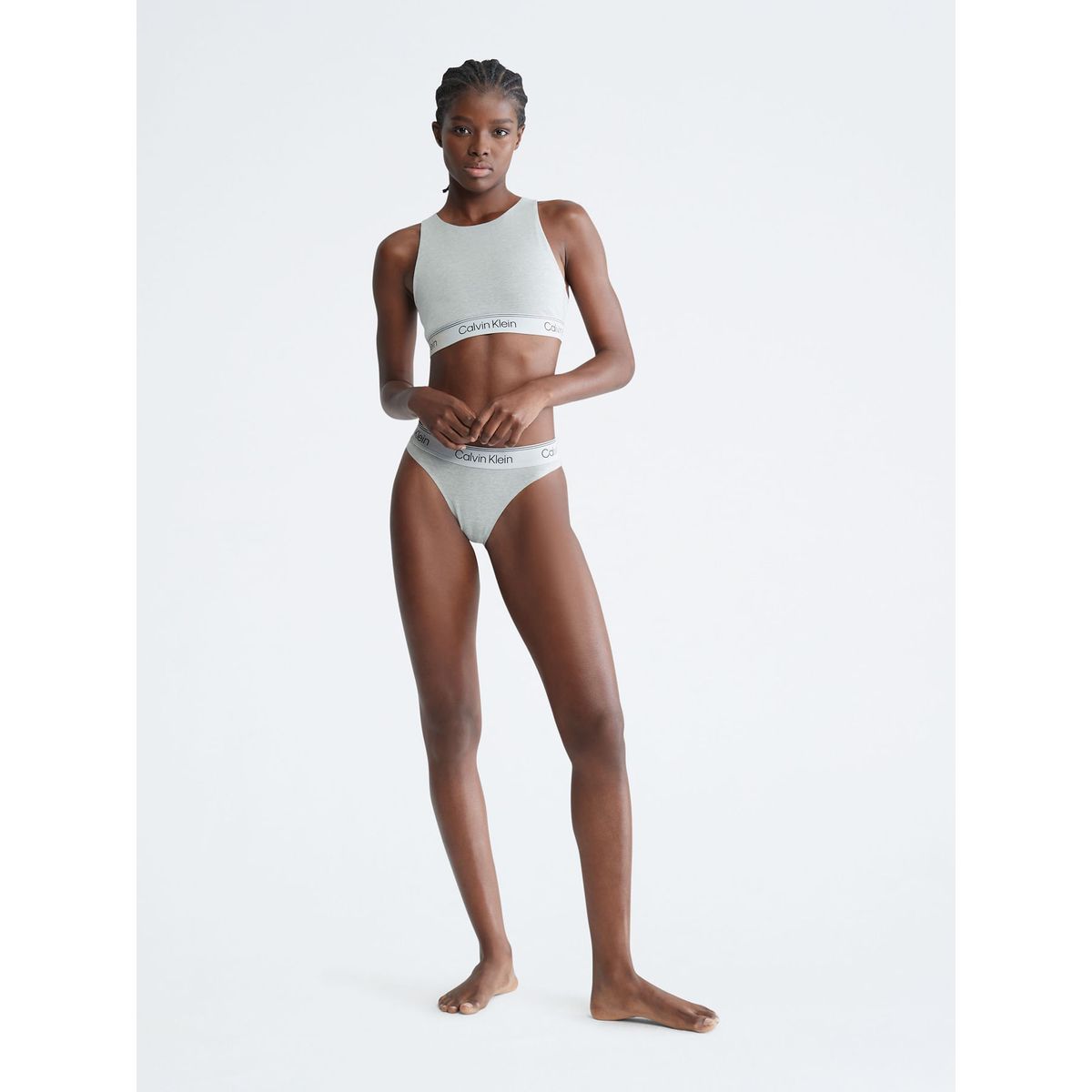 CALVIN KLEIN - Top Gris Con Logo Para Mujer Calvin Klein