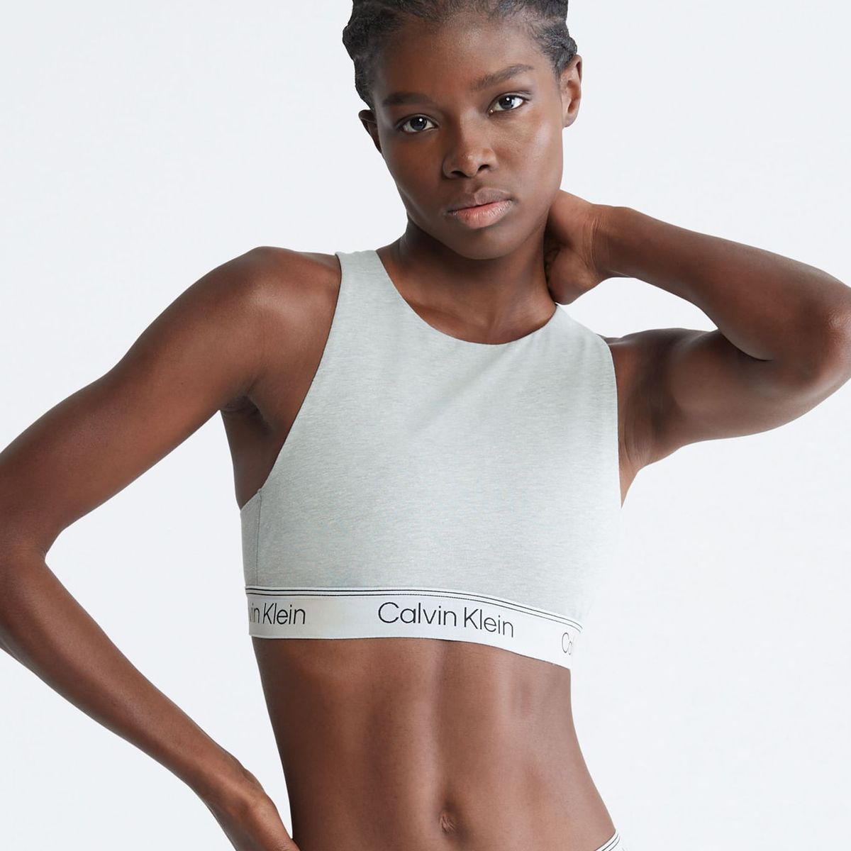 CALVIN KLEIN - Top Gris Con Logo Para Mujer Calvin Klein
