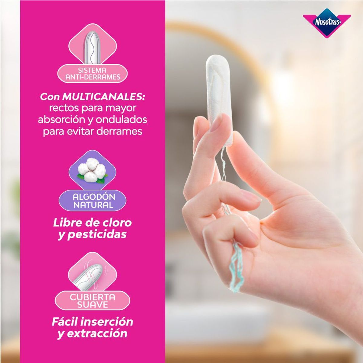 NOSOTRAS - Tampones Nosotras Organico Con Aplicador Regular X 8Und