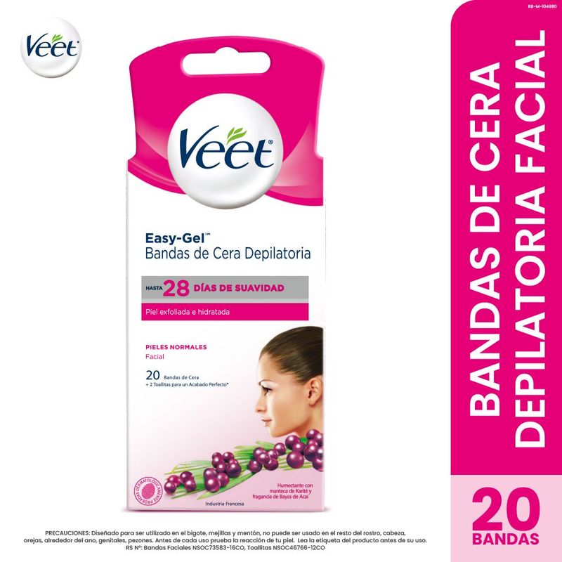 VEET - Bandas De Cera Depilatoria Facial Veet X 20und