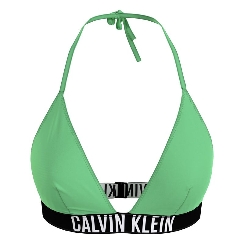 CALVIN KLEIN - Top Vestido de Baño Verde Con Logo Para Mujer Calvin Klein