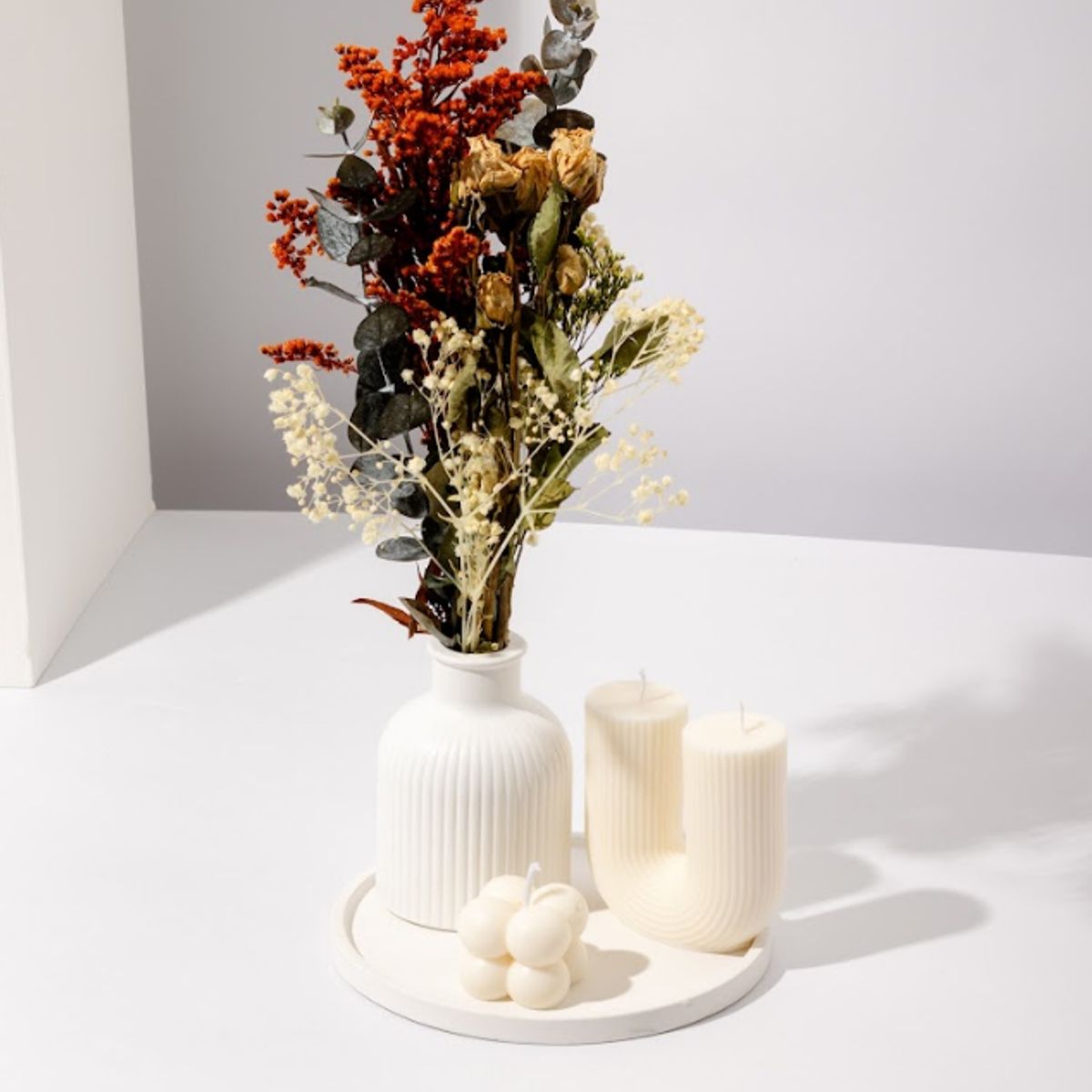 DECORACIONES ALE Y GABI - Centro de Mesa Jarrón Kalio 5 Piezas decorativas