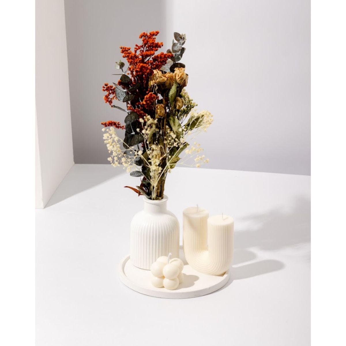 DECORACIONES ALE Y GABI - Centro de Mesa Jarrón Kalio 5 Piezas decorativas