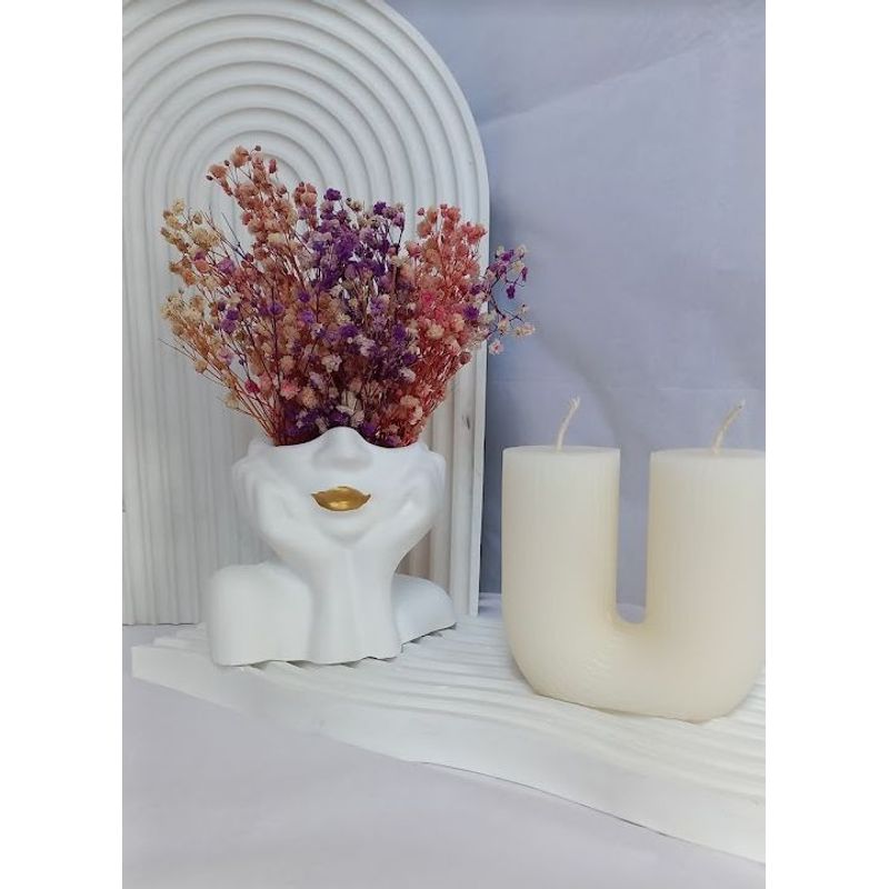 DECORACIONES ALE Y GABI - JARRÓN  LOE FLORES BANDEJA OLAS Y VELA