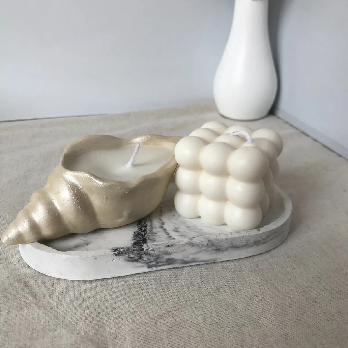 DECORACIONES ALE Y GABI - Vela Decorativa Perlada 8x9cms