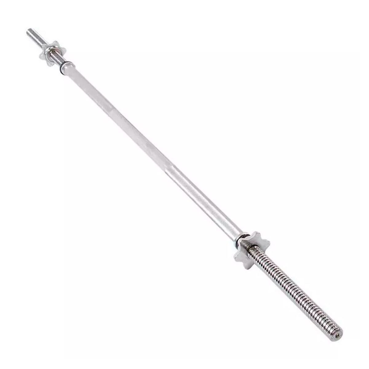 GENERICO - Barra Pesas Larga 150 Cm Cromada Seguros Roscables Gym