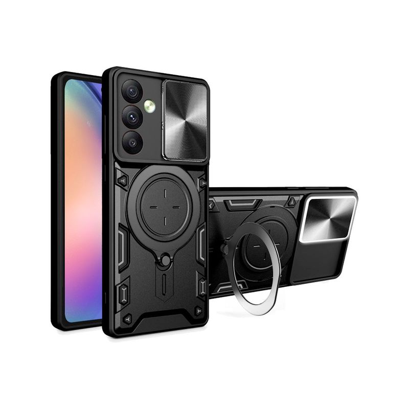 GENERICO - Estuche Proteccion Camara Con Soporte Samsung A55 5G Negro