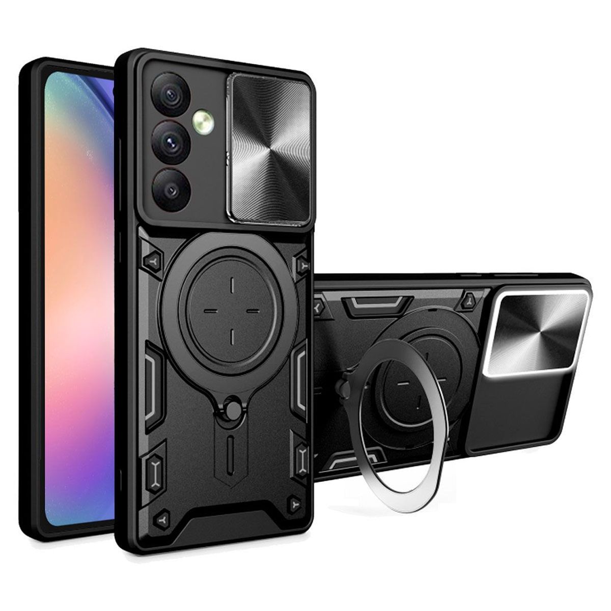 GENERICO - Estuche Proteccion Camara Con Soporte Samsung A55 5G Negro