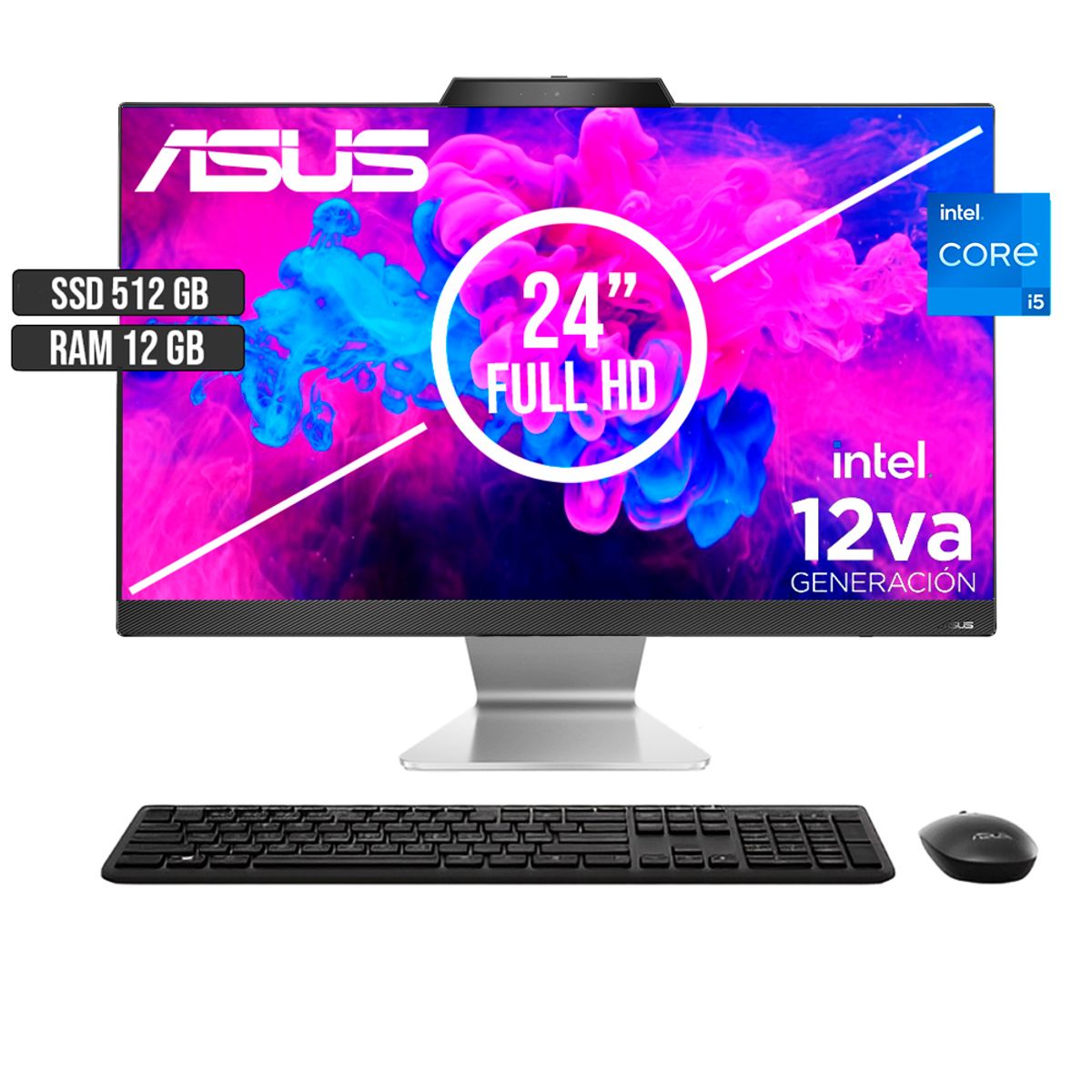 ASUS - TODO EN UNO ASUS INTEL CORE I5-1235U SSD 512GB RAM 12GB LED 24 FULL HD