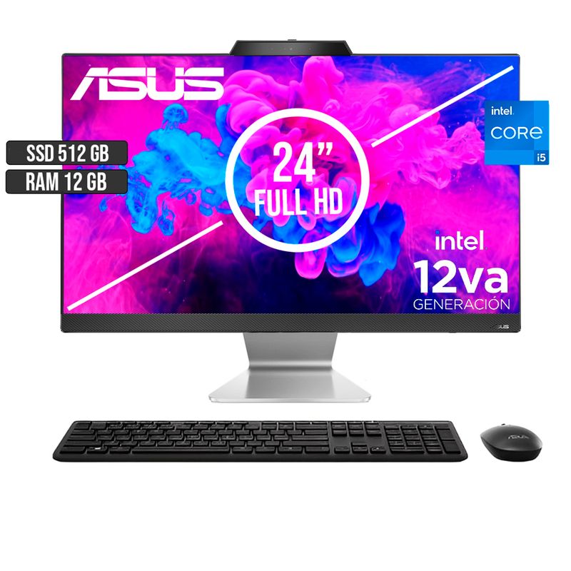 ASUS - TODO EN UNO ASUS INTEL CORE I5-1235U SSD 512GB RAM 12GB LED 24 FULL HD