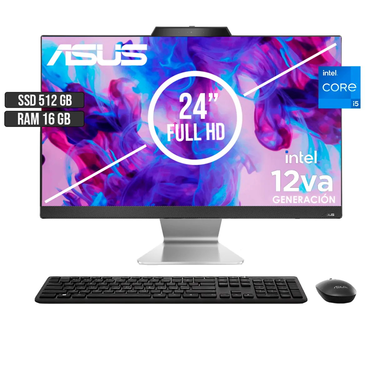 ASUS - TODO EN UNO ASUS INTEL CORE I5-1235U SSD 512GB RAM 16GB LED 24 FULL HD