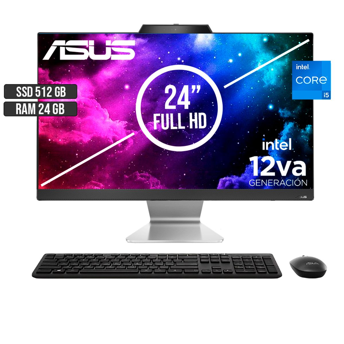 ASUS - TODO EN UNO ASUS INTEL CORE I5-1235U SSD 512GB RAM 24GB LED 24 FULL HD