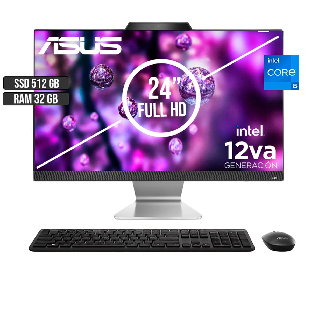 ASUS - TODO EN UNO ASUS INTEL CORE I5-1235U SSD 512GB RAM 32GB LED 24 FULL HD
