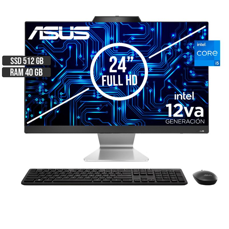 ASUS - TODO EN UNO ASUS INTEL CORE I5-1235U SSD 512GB RAM 40GB LED 24 FULL HD