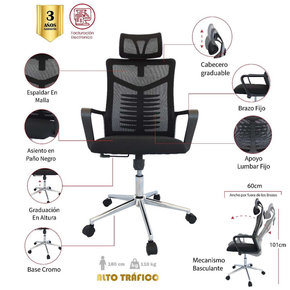 MUEBLESYA - Silla De Oficina Choachi