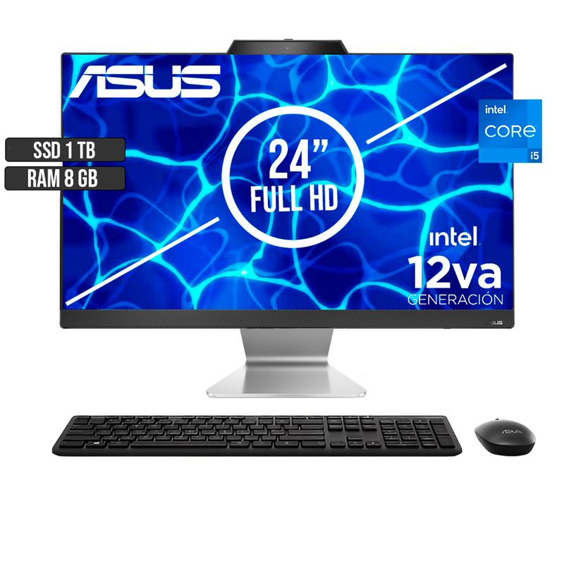 ASUS - TODO EN UNO ASUS INTEL CORE I5-1235U SSD 1TB RAM 8GB LED 24 FULL HD