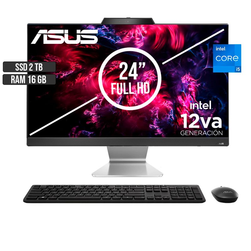 ASUS - TODO EN UNO ASUS INTEL CORE I5-1235U SSD 2TB RAM 16GB LED 24 FULL HD
