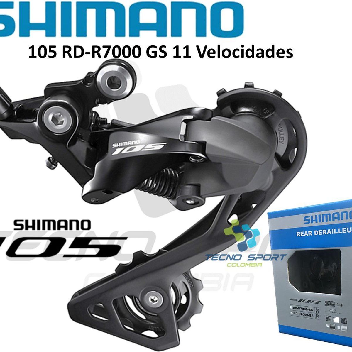 SHIMANO - Tensor Bicicleta Shimano 105 R7000 11 V Pata Larga Gs Ruta