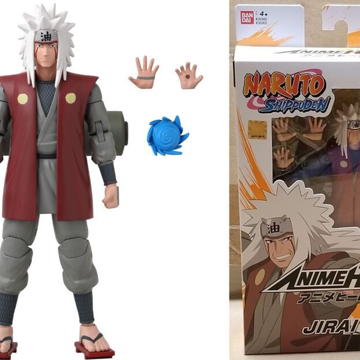 HASBRO - Jiraiya Figura Naruto Shippuden Anime Heroes Bandai 16 Cm