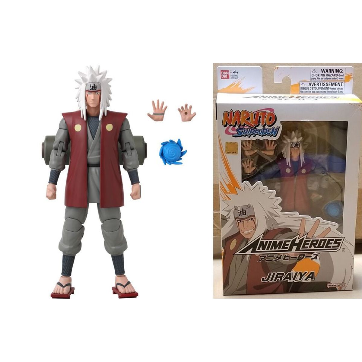 HASBRO - Jiraiya Figura Naruto Shippuden Anime Heroes Bandai 16 Cm