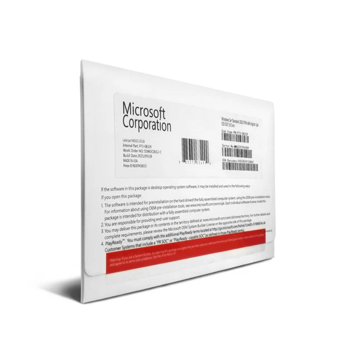MICROSOFT - Microsoft Windows Server 2022 Standard OEI 16 Core Caja Fisica COA DVD