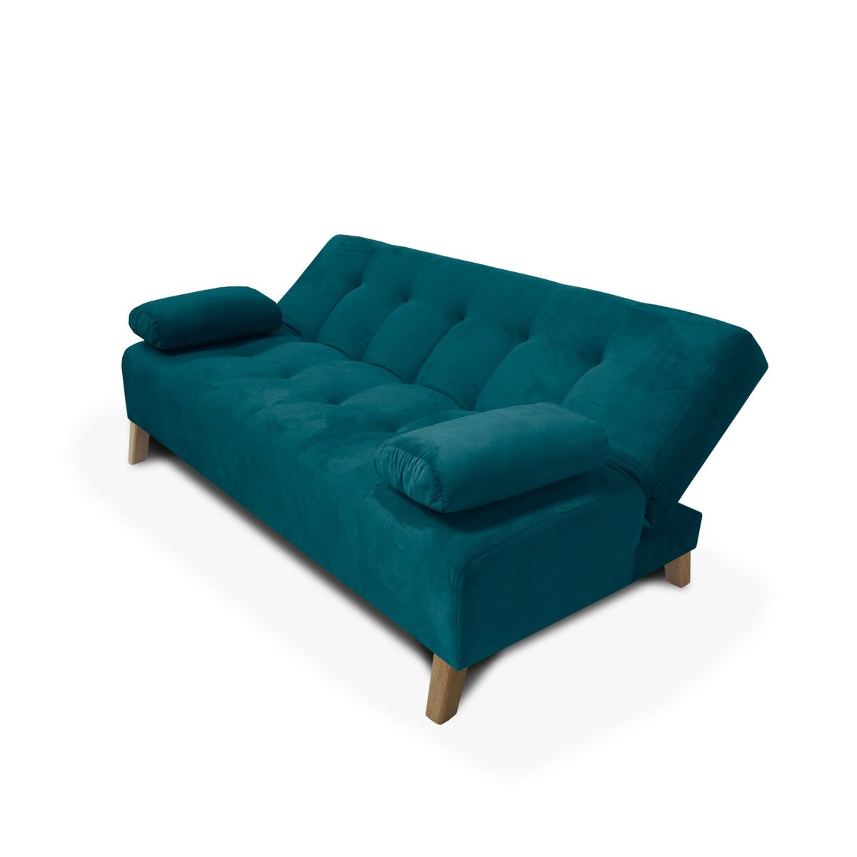 MUEBLES ONLINE - Sofa cama 3 posiciones Glaser Tela turquesa