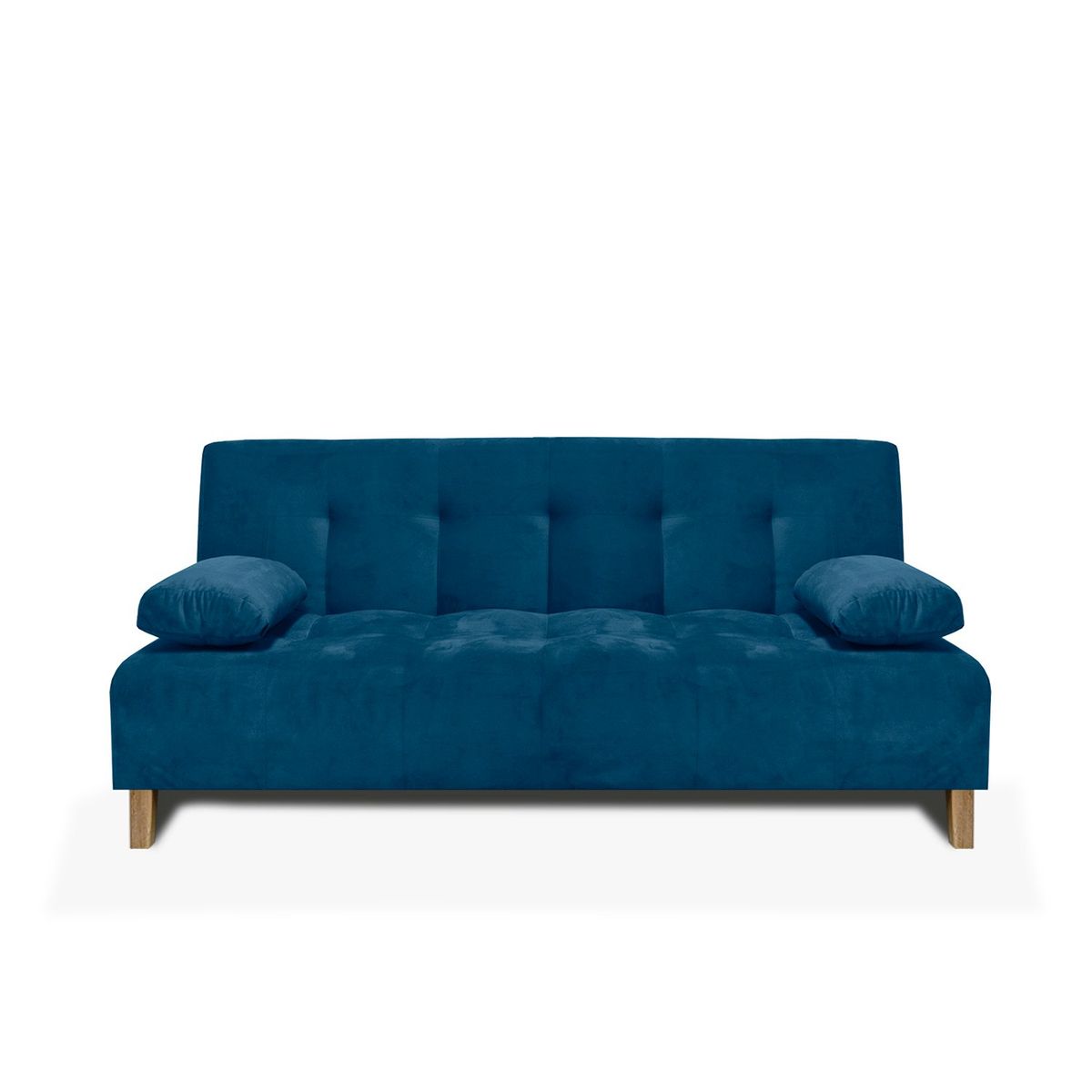 MUEBLES ONLINE - Sofa cama 3 Posiciones Glaser Tela azul