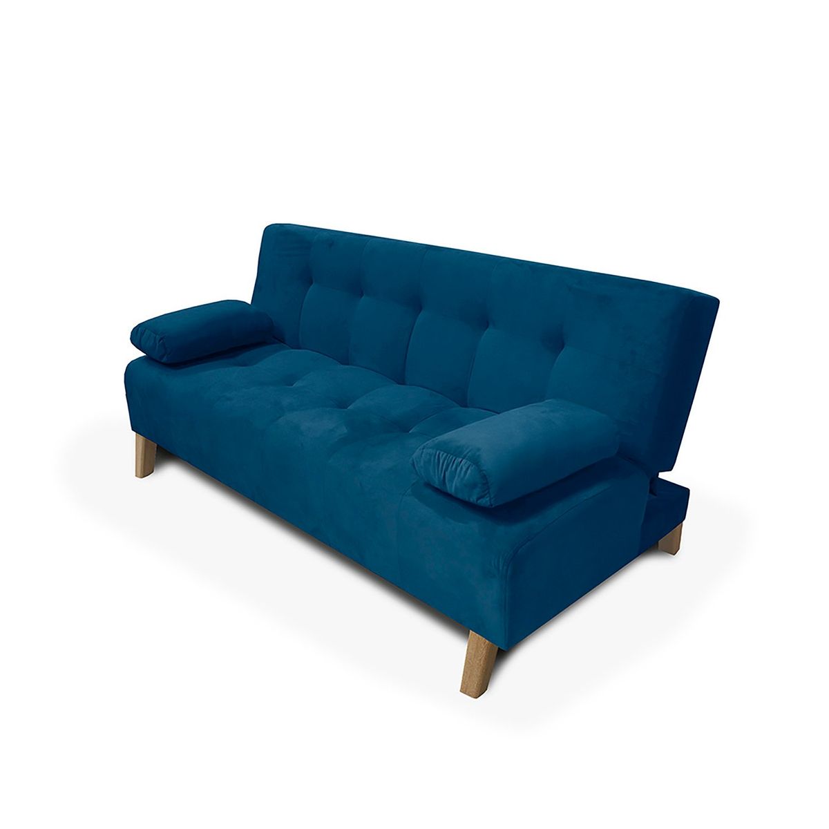 MUEBLES ONLINE - Sofa cama 3 Posiciones Glaser Tela azul