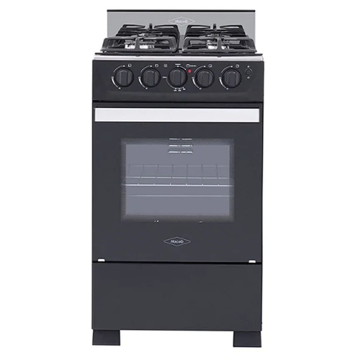 HACEB - Estufa Haceb 4ptos Gas Ee Gratinador Negra - ESTUFA ROMERO CRISTAL 50 GN NE