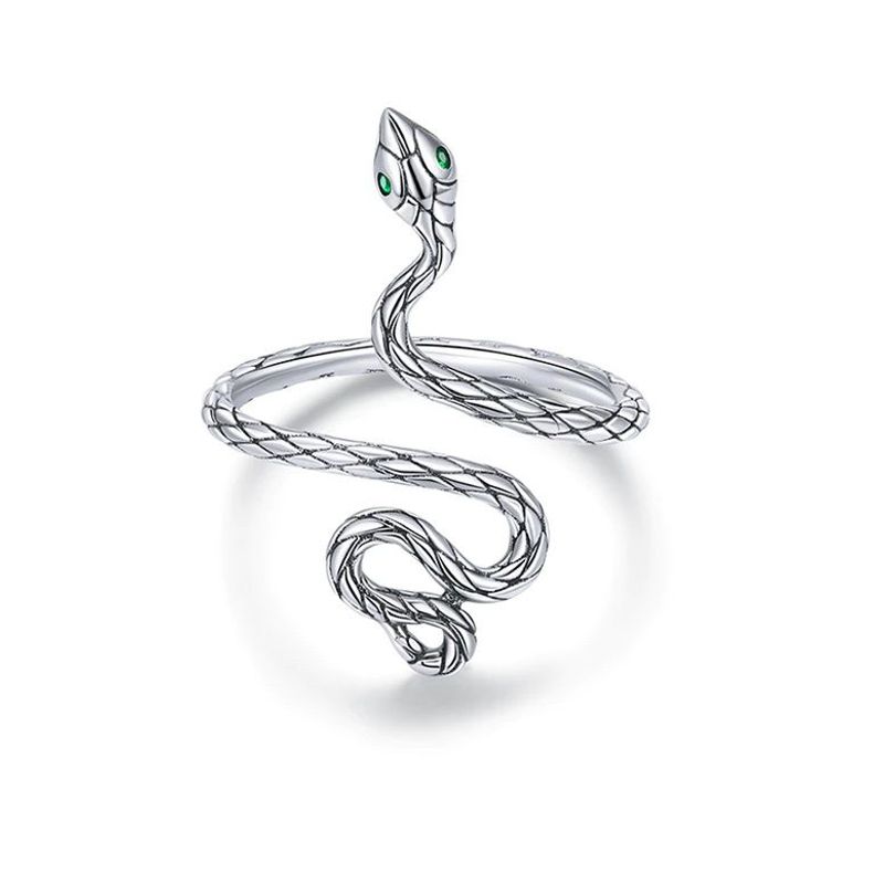 ALHAJAS - Anillo Argolla Alhajas Ajustable Para Mujer Serpiente En Plata 925