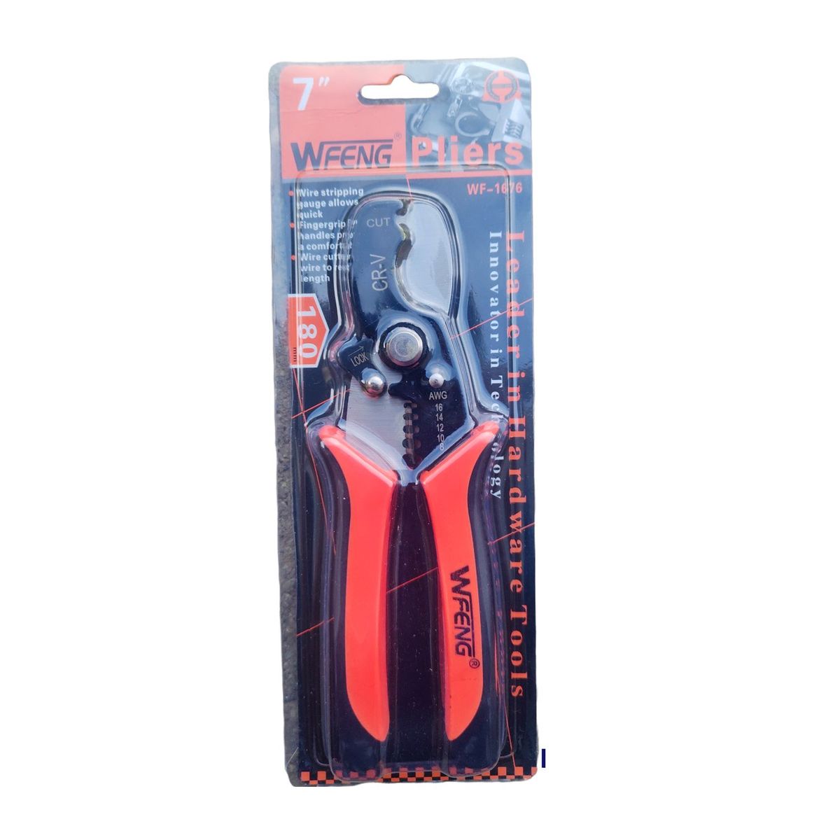 GENERICO - Pelacables 7 pulgadas Wfeng ajustable 8-16AWG naranja alta calidad