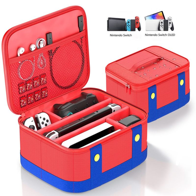 GENERICO - Estuche Maleta Nintendo Switch-OLED portajuegos y Accesorios