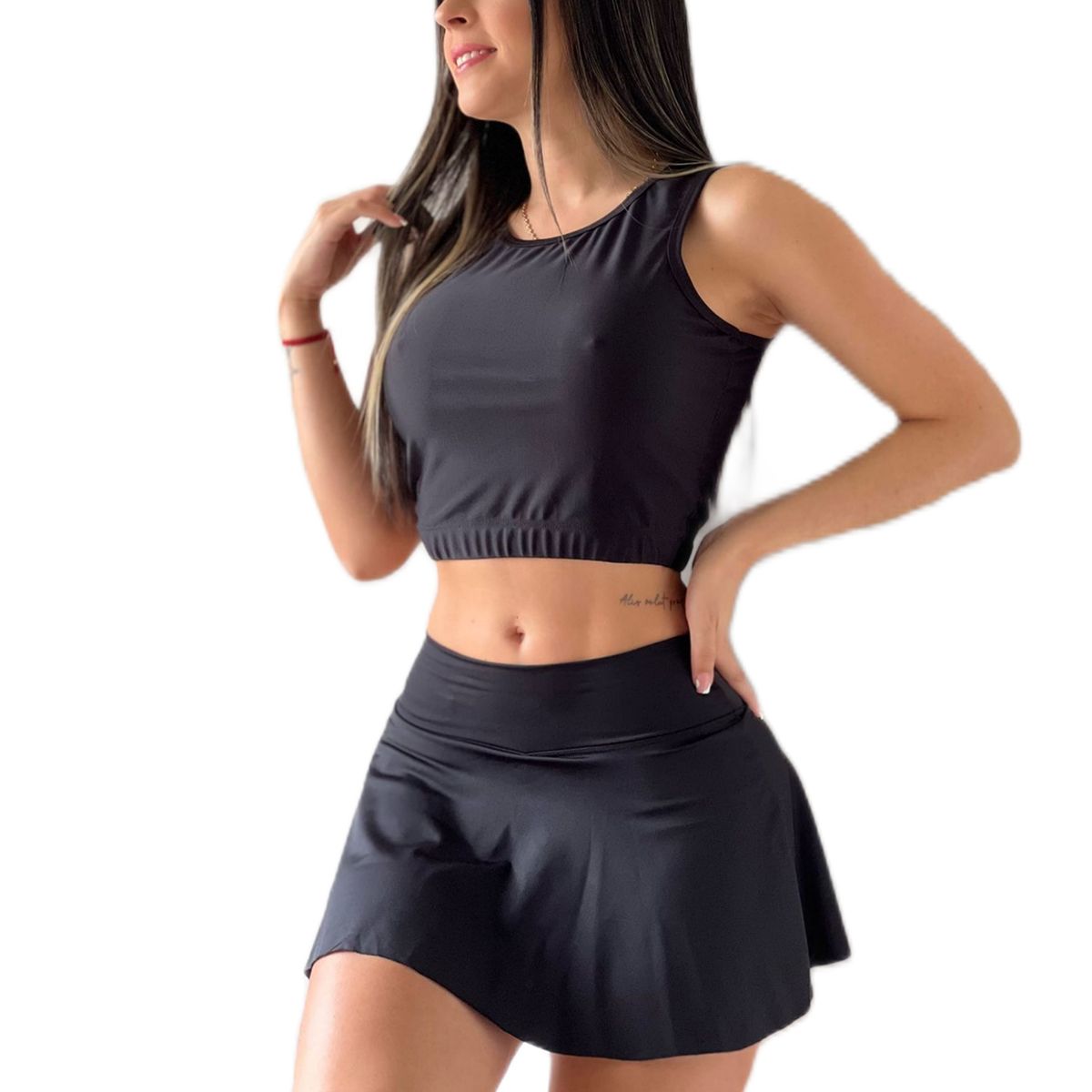 POSEIDON SPORTWEAR - Conjunto Deportivo Lycra Faldashort Top