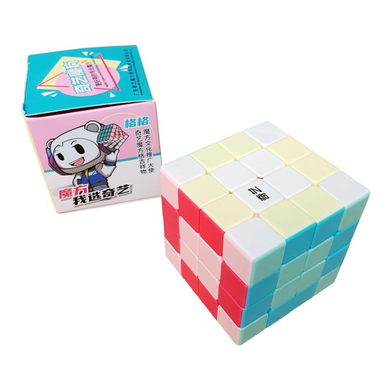 QIYI - Cubo Rubik Qiyi 4x4 Neon Pastel Speedcube Stickerless Mate