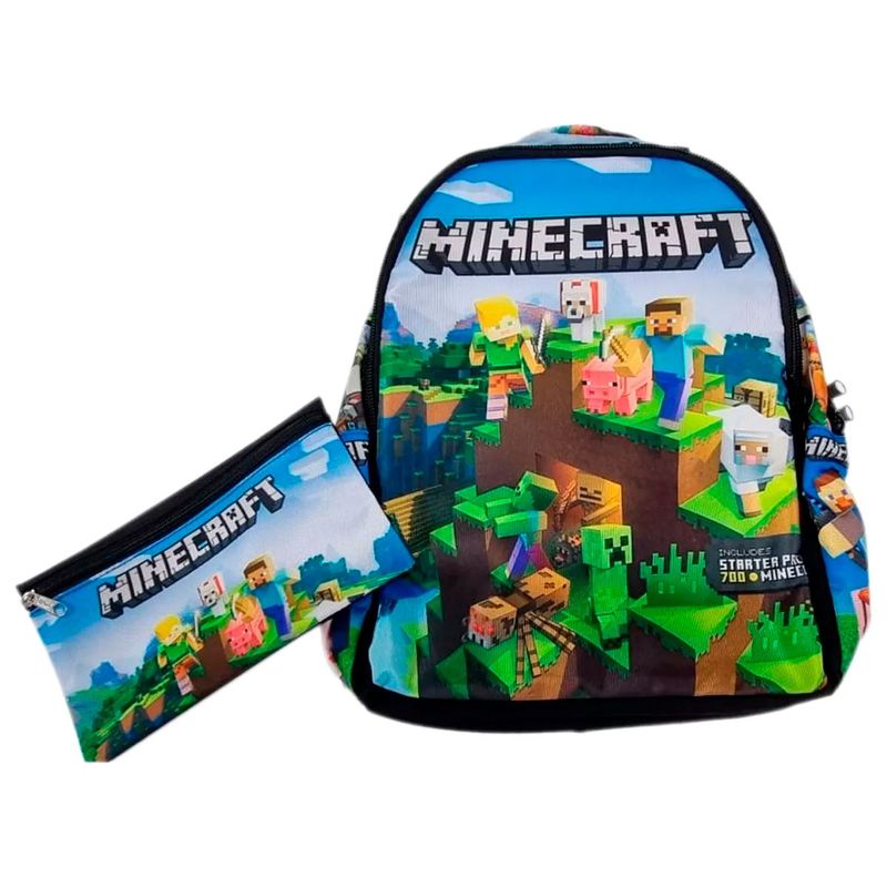 GENERICO - Morral Comic Minecraft Maleta Niños Grande  Cartuchera