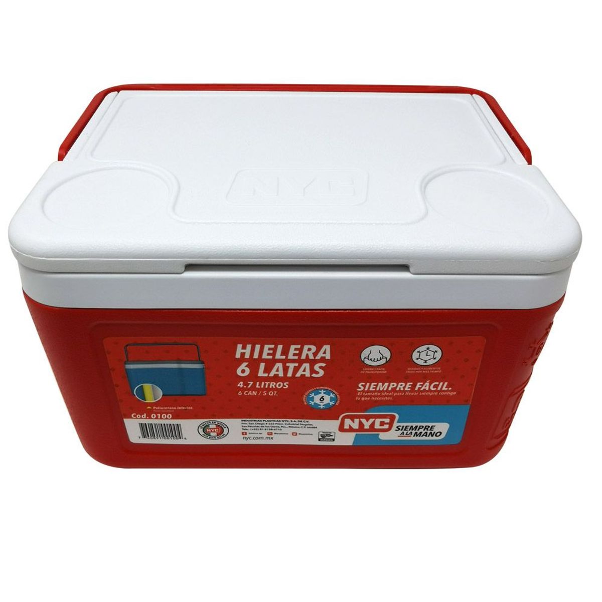 NYC - Nevera nyc 4.7 litros hielera portátil SIX PACK 6 latas