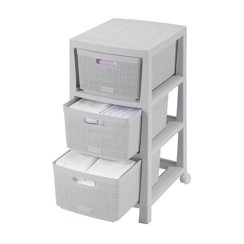 RIMAX - Cajonero Fique 3 Gavetas RIMAX - Gris Hielo