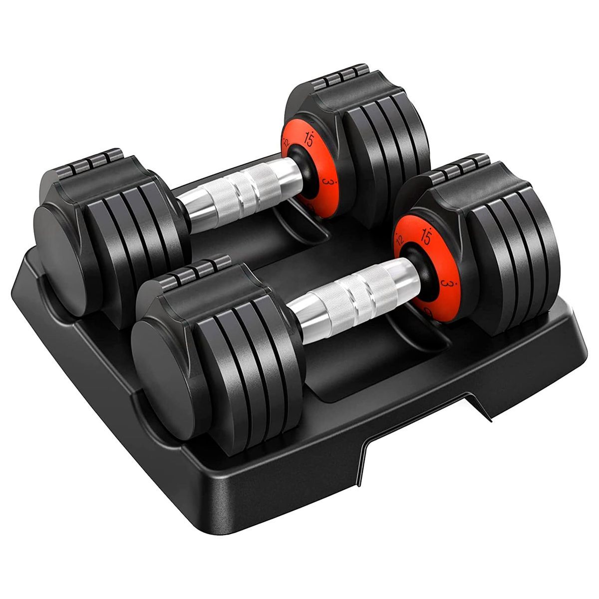 GENERICO - Par Pesas Mancuernas Discos Ajustables 3 A 15 Libras