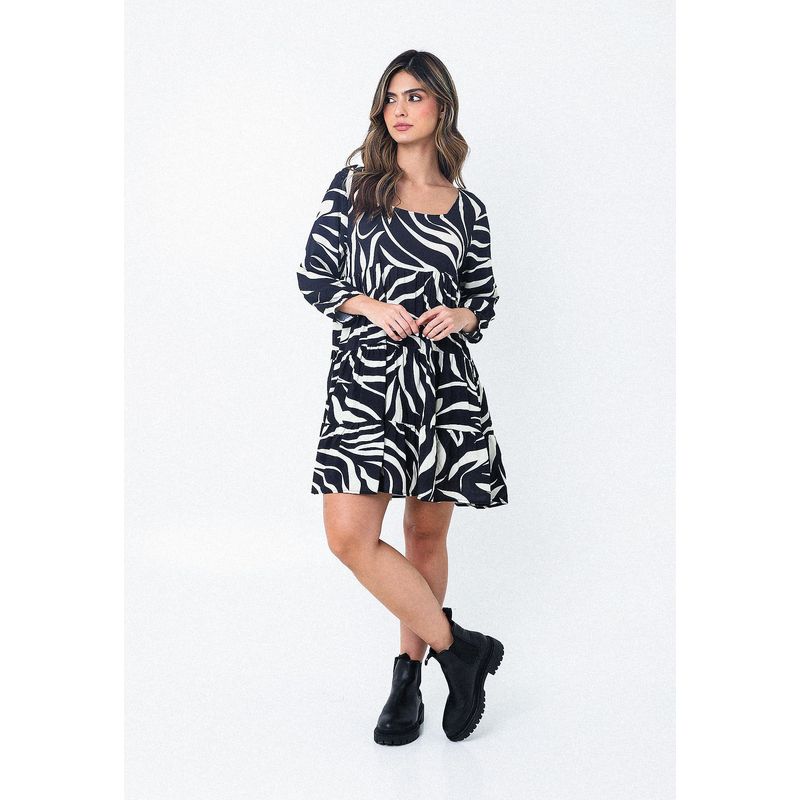 BELIFE - Vestido Negro Con Escote Semi Cuadrado Para Mujer Belife.-