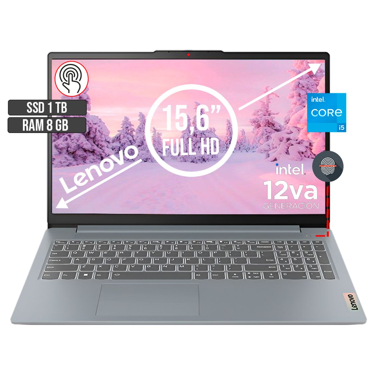 LENOVO - LENOVO IDEAPAD SLIM INTEL CORE I5-12450H SSD 1TB RAM 8GB LED 15,6 TOUCH FULL HD