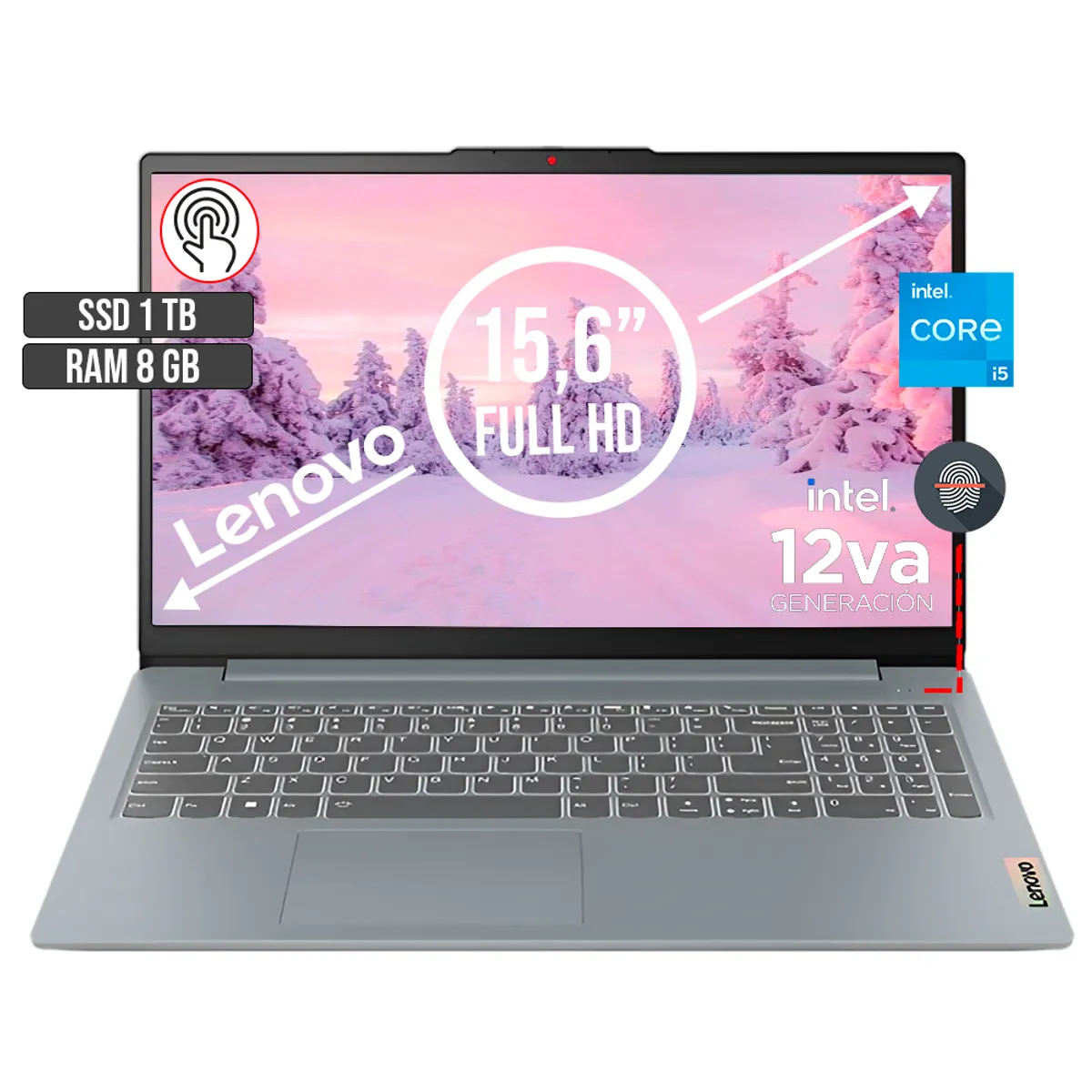LENOVO - LENOVO IDEAPAD SLIM INTEL CORE I5-12450H SSD 1TB RAM 8GB LED 15,6 TOUCH FULL HD