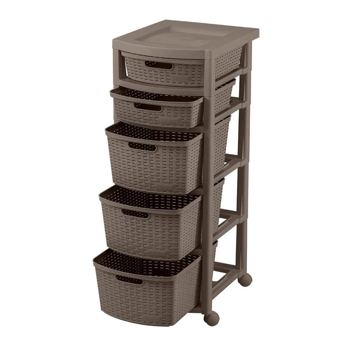 RIMAX - Cajonero Rattan 2 Gavetas Bajas + 3 Gavetas Altas RIMAX - Mocca