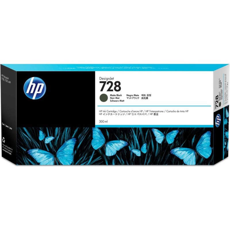 HP - Cartucho de Tinta HP 728 Negro Mate DesignJet Ink 300ml