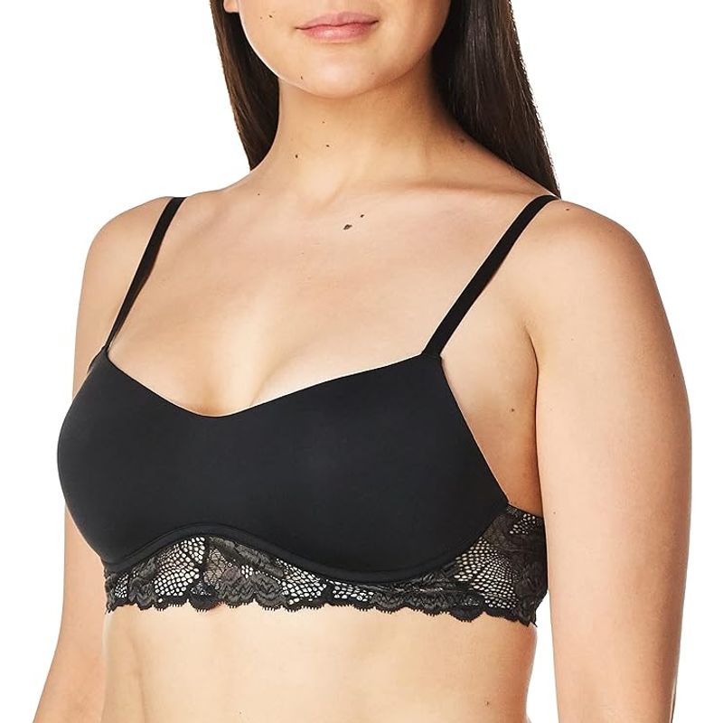 CALVIN KLEIN - Bralette Negro Microfibra Forrada Sin Varillas Mujer Calvin Klein