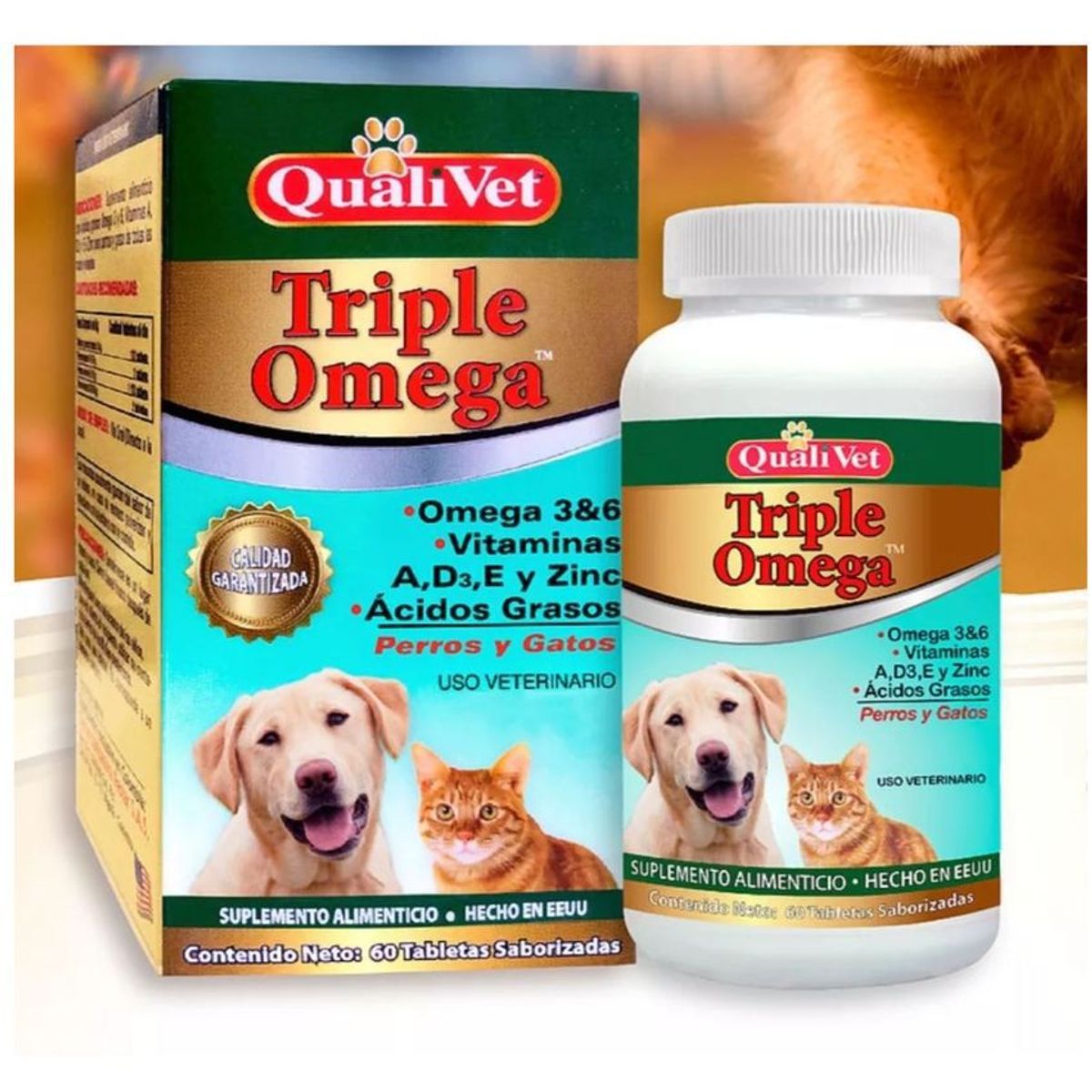 NUTRAFORZ - Triple Omega Vitaminas Perros Gatos Omega 3 Y 6