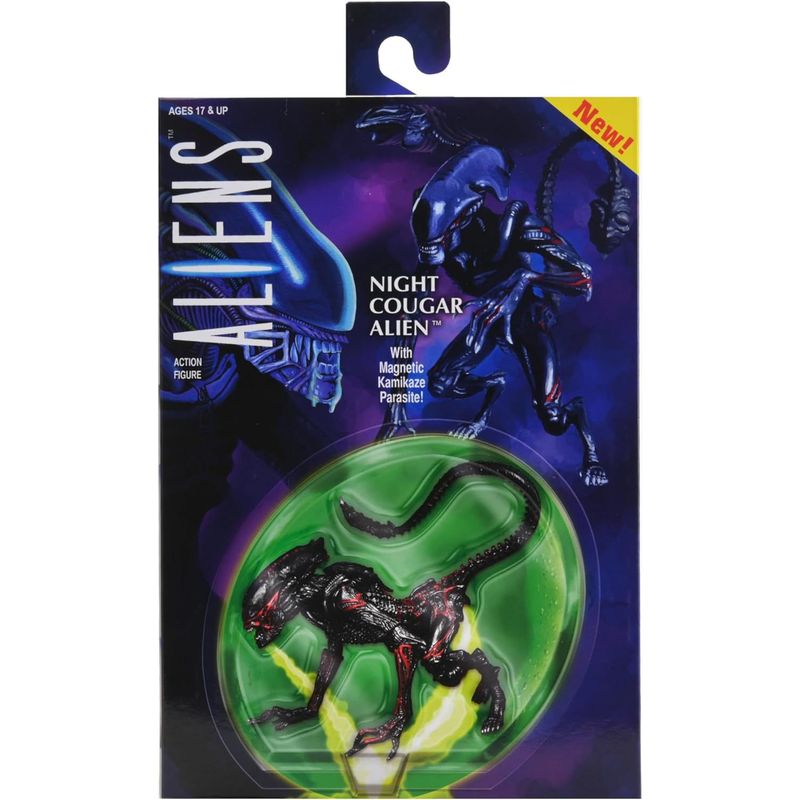 HASBRO - Night Alien Xenomor Cougar Figura Aliens Neca Ultimate 18 Cm