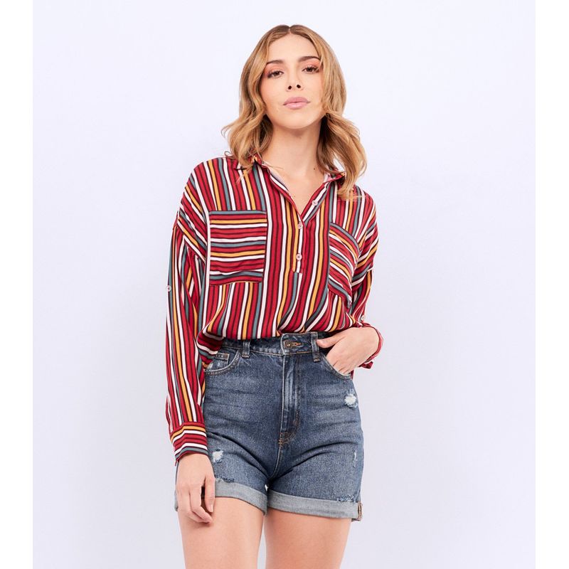 UNSER - Camisa Para Mujer De Rayas Manga Larga Unser